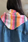 Jonti Stripe Knit Neckerchief Scarf 7
